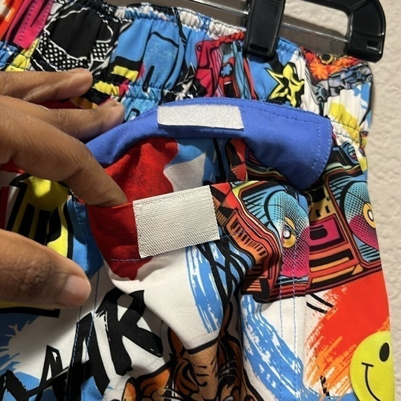 Bang Men SUPER POP RESORT SHORTS Retro 90’s Y2K Zip Pockets Size Medium Beachy - Picture 9 of 13